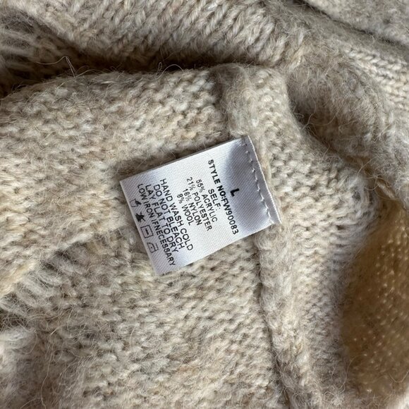 CARLY JEAN LOS ANGELES CJLA Ivory Duster Button Cardigan Sweater L New - Picture 6 of 8